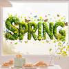 Spring Window Cling Double-Sided Butterfly Letter Sticker Waterproof PVC Static Glass Colorful Flower Holiday Party Window