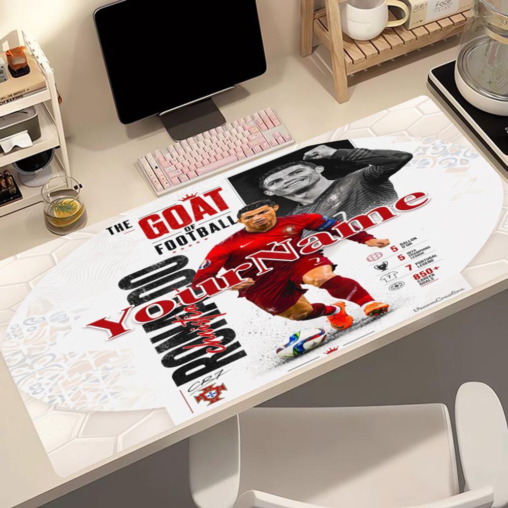 Cristiano Ronaldo Customizable Name Mouse Pad Keyboard Mat Hd Print Desk Pad Nonslip Rubber Base Perfect Gift For Gamers