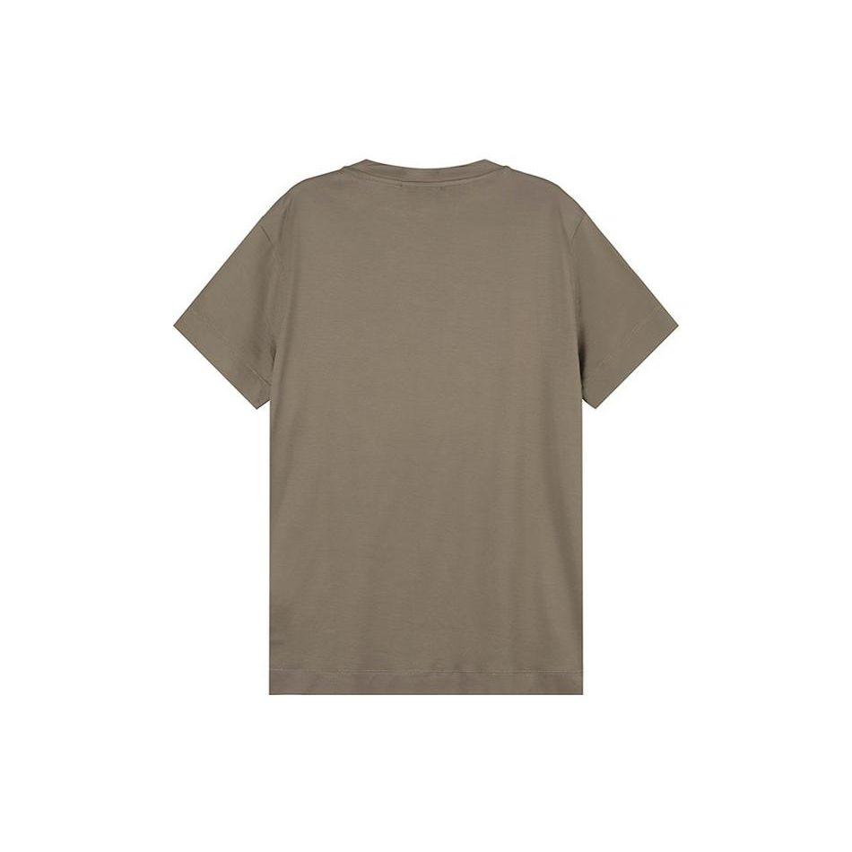 Emporio Armani SS23 Embroidered Patch Crew Neck Short Sleeve T-Shirt Men Tops Khaki-Brown 3R1TV4-1JUVZ-0440