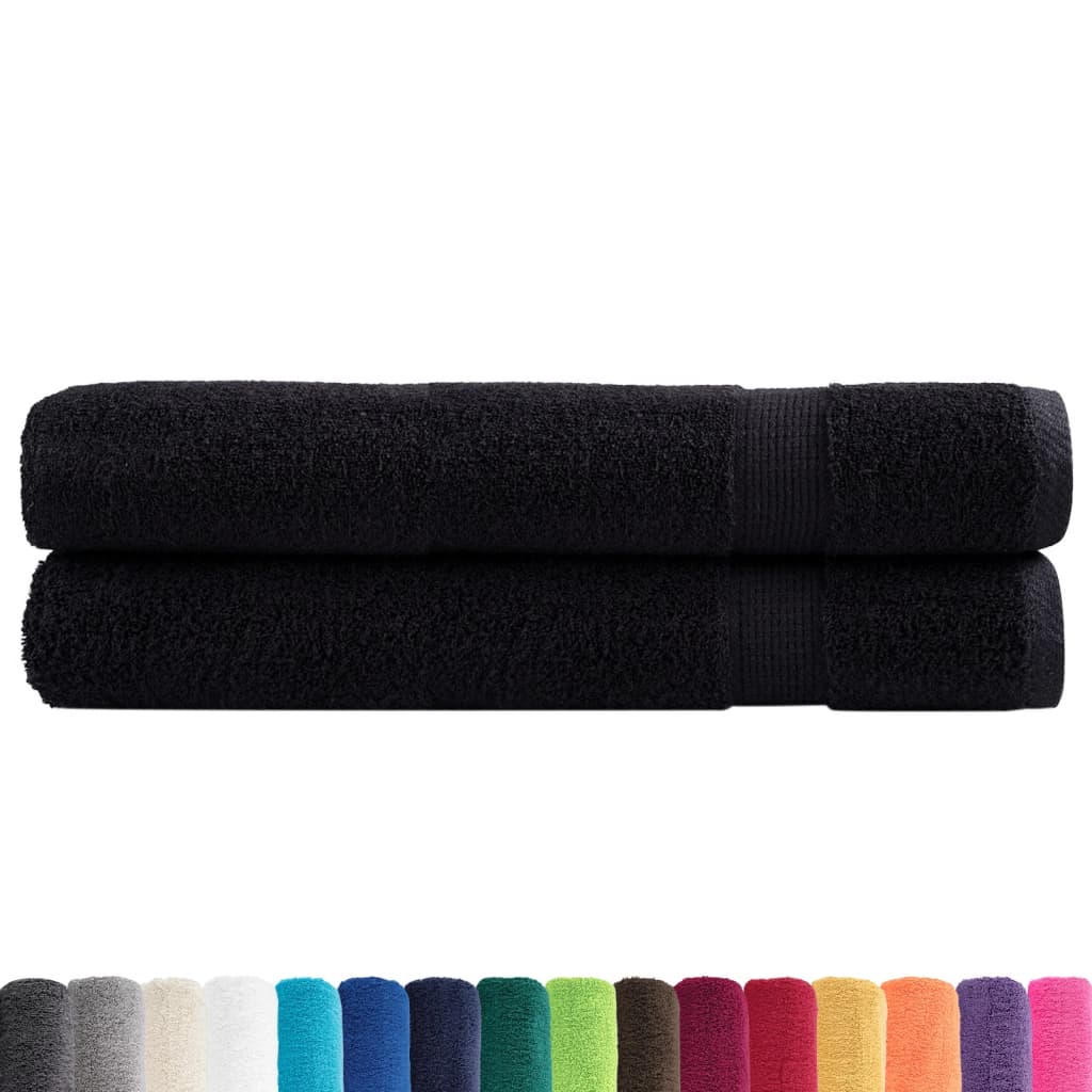 Ręczniki Premium Solund, 2 Szt., Czarne, 80X200 Cm, 600 G/Cm²