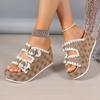 Women Platform Slippers Summer Casual High Heels Sandals Platform Slipper Double Buckle Design Wedges Slippers for Women