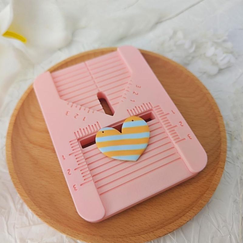 3D-gedruckte Polymer Clay Bohrhilfe für Ohrringe mit Bereichspositionierungsvorlage und Skalenmarkierungen für präzises Basteln
