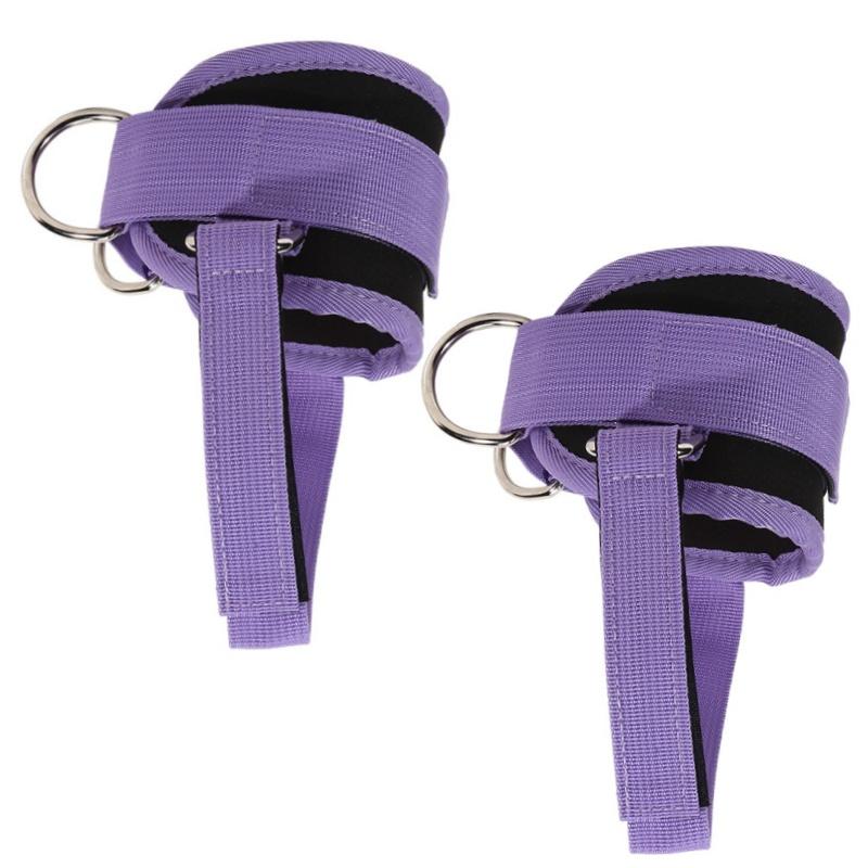 1Pair Padded Ankle Straps Ankle Straps for Double D-Ring Fitness Ankle Cuffs for Gym Workouts Rebate Leg Extensions фиолетовый