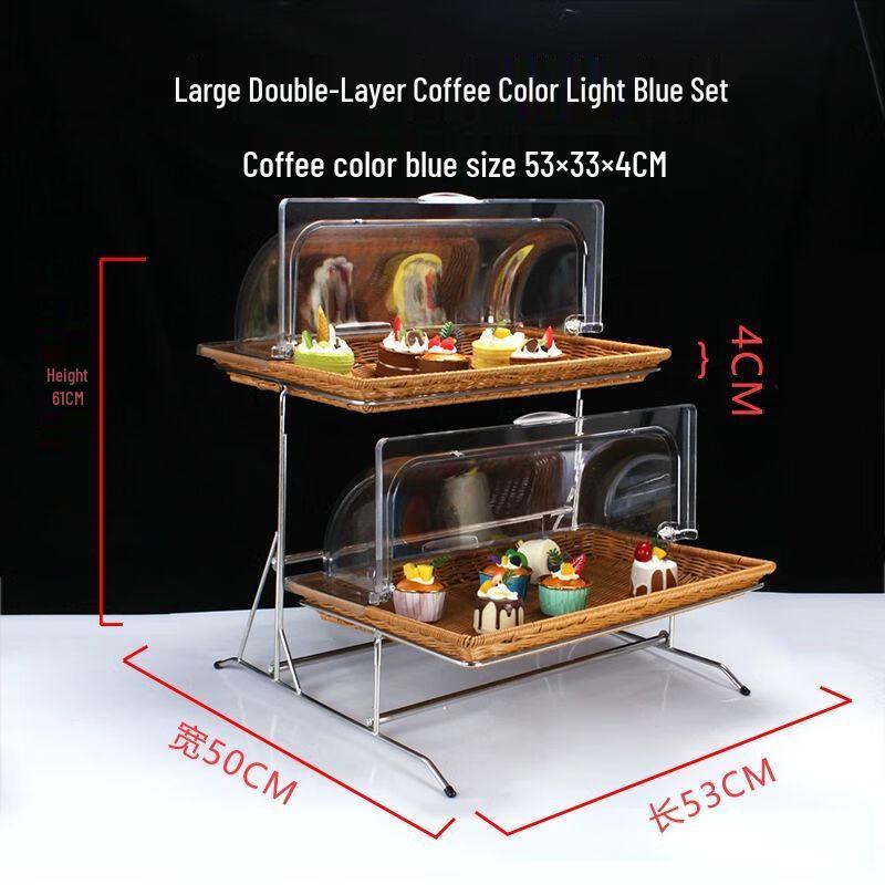 Double-Layer Imitation Rattan Buffet Tray with Lid