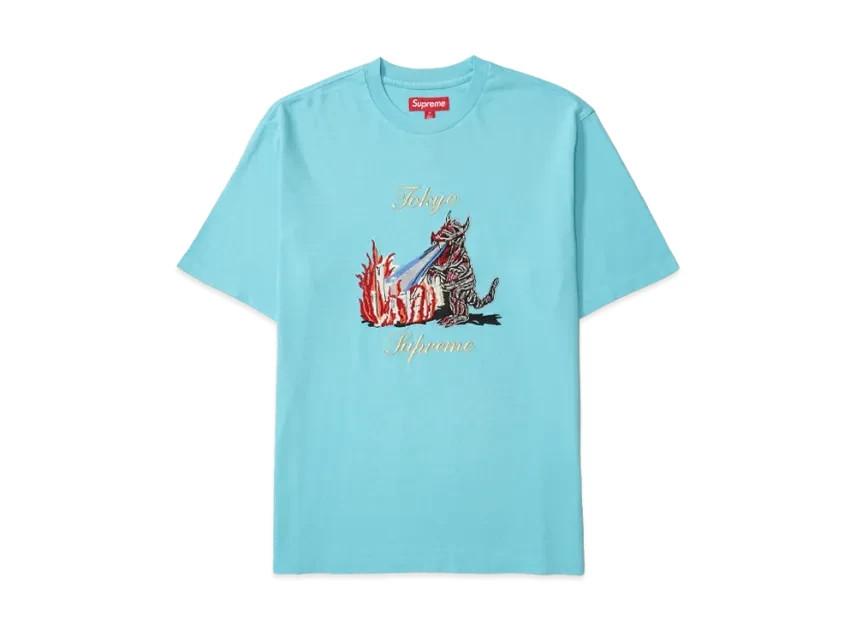 798976 Supreme Футболка с коротким рукавом Светло-голубой L