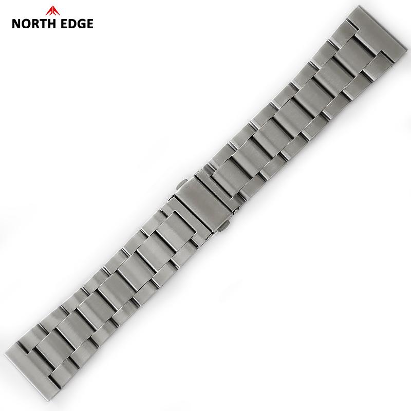 NORTH EDGE 24MM Rubber Watch Strap Titanium Alloy Compatible with TRITON-TI Durable Wristwatch Band