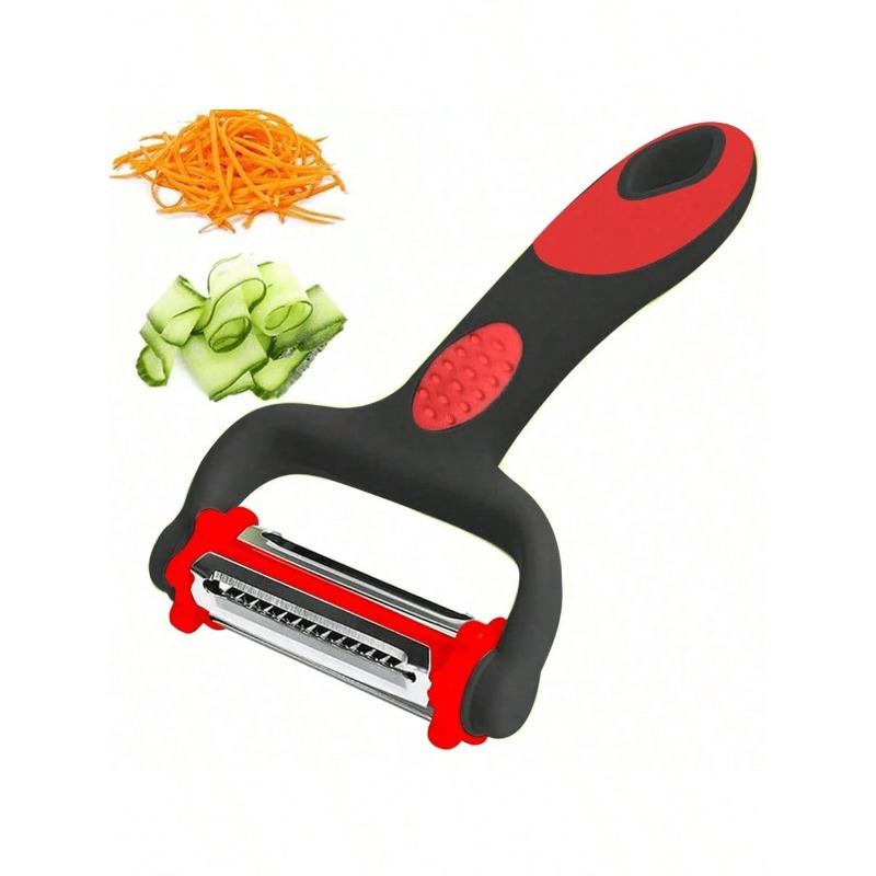 Multifunction Vegetable Peeler Julienne Peeler for Kitchen, 3 in 1 Blade Spin Design with Julienne Function, Potato Apple Vegetable Peelers one-size красный