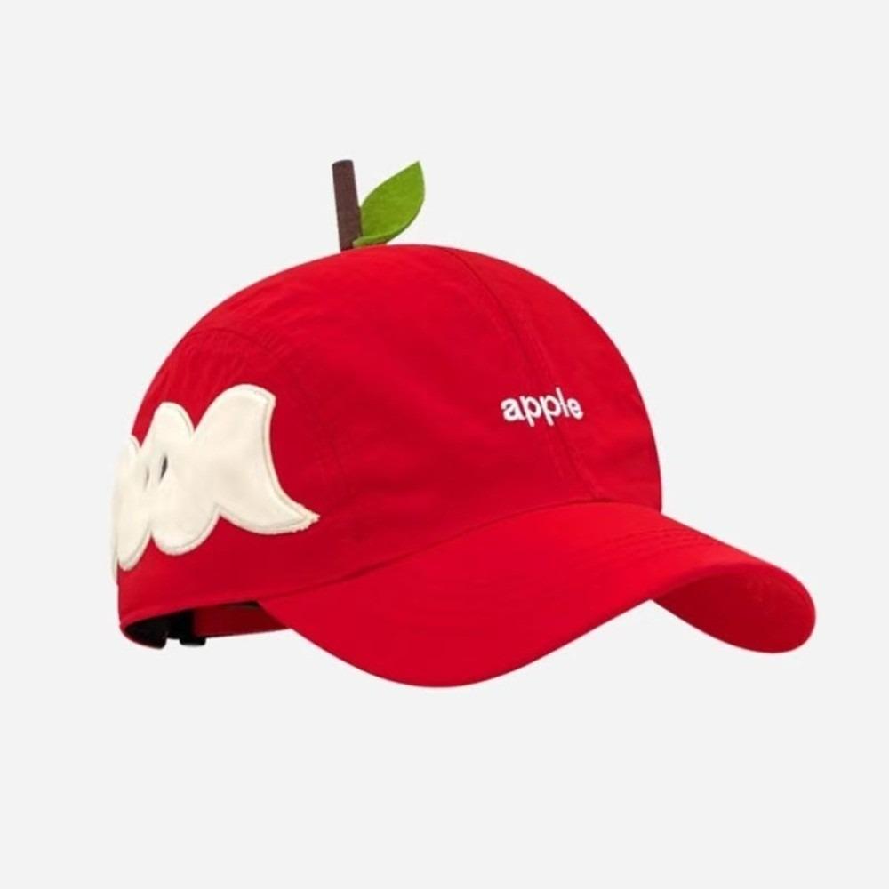 Embroidered Fruits Peaked Hat Wide Brim Sunscreen Cap Cute Baseball Cap for Girls