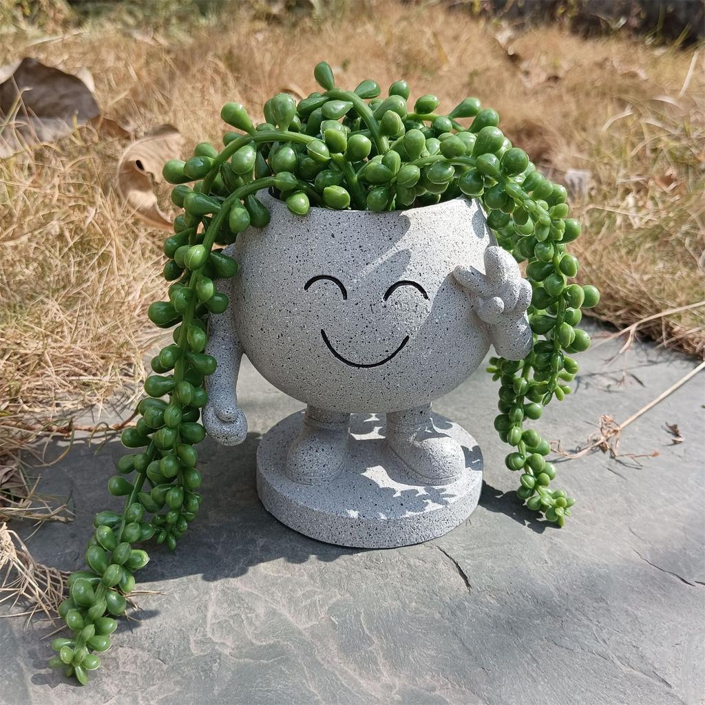 Smile Face Planters Pots Planter For Indoor Outdoor Plants Small Succulent Pots Cute Flower Pots For Garden Decoration