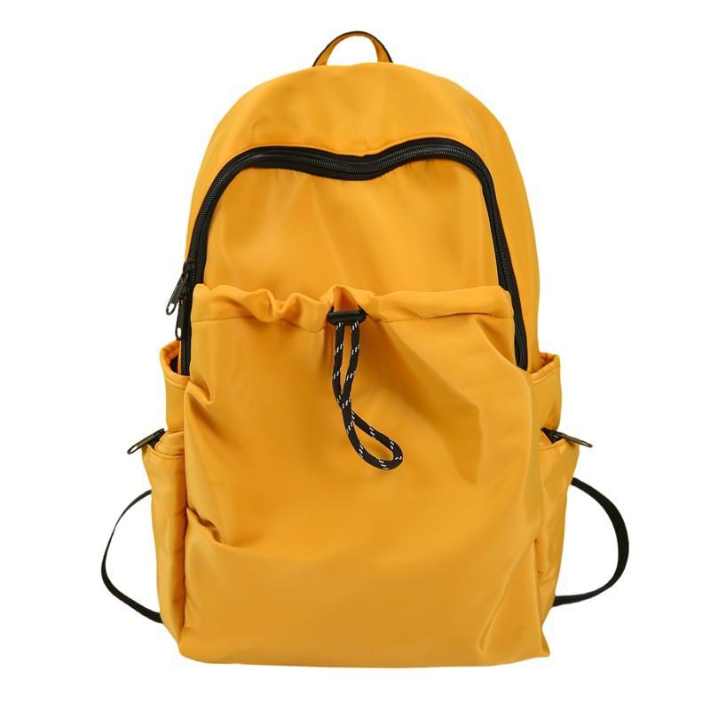 

Shandong College Student Schoolbag Women Ultra-light Large-capacity Backpack Drawstring Simple Casual Nylon Below 20L жовтий