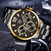Trendy Fashion Herren Kalender Uhr Edelstahl Uhr Student Uhr Casual Quarz Uhr Männer