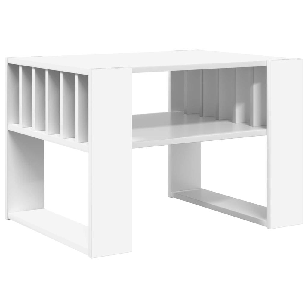 Coffee Table White 66 X 49.5 X 45 Cm Engineered Wood