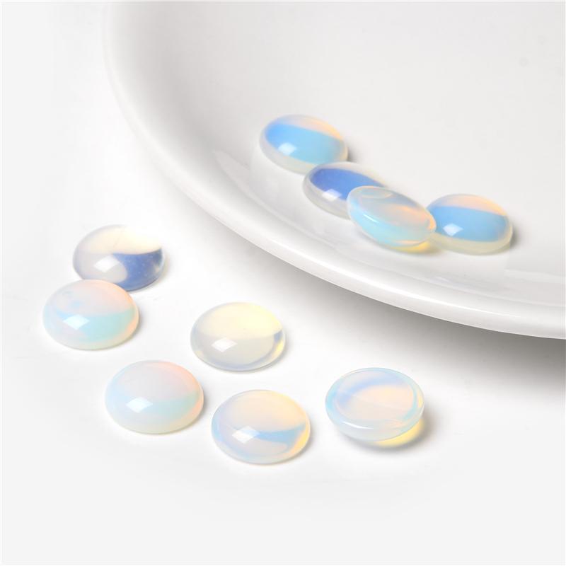 4-14MM 10pcs/lot Round Natural Stone Cabochon Beads Loose Gem Cabochon DIY Ring Pendants Necklace Accessories Needlework