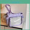 Borsa Trasparente Grande in Gelatina Stile College Giapponese Con Cerniera Per Viaggi Casual