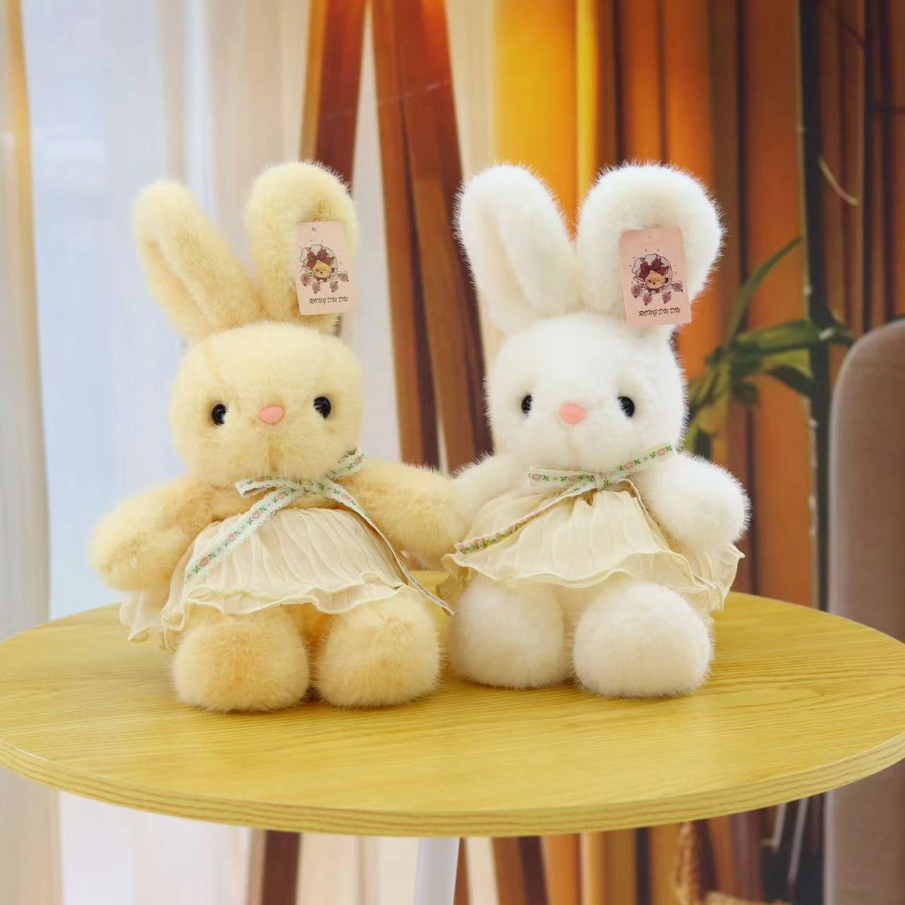 

Cute Little White Rabbit Plush Toy Floral Skirt Rabbit Doll Grab Machine Doll Girl Birthday Gift 30cm