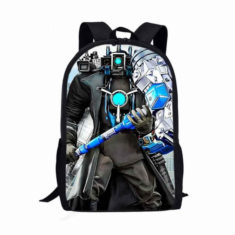 Lightweight Kids School Backpack Boys Girls Anti-Strain Ergonomic Design Cartoon Print Oxford Fabric Bag Elementary