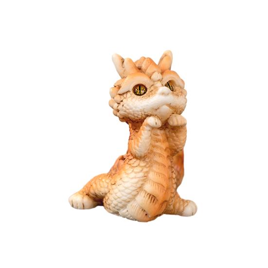 Mini Dragon Ornament Bright Colors Cute Dragon Figurine Resin Ornament for Home New Year Decorations KTY