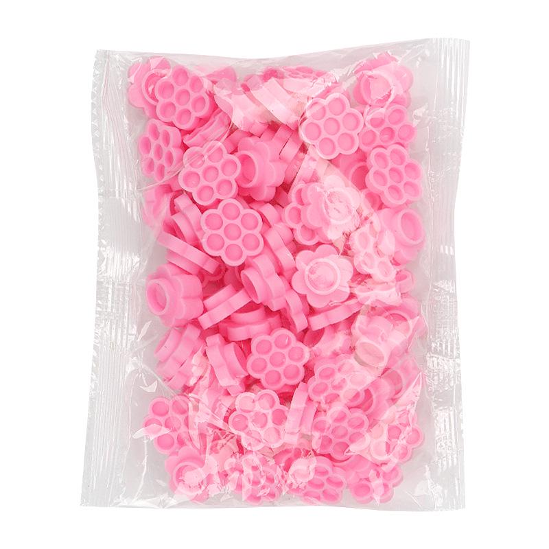 Plum Blossom Eyelash Glue Cup - Time-Delay Adhesive Tool, 100 Pieces, Portable and Convenient.
