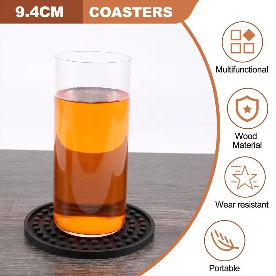 3/6 Pçs Silicone Bebida Coaster E Suporte Resistente Ao Calor Bandeja De Copo Esteira De Secagem Proteção Superior Da Mesa Antid