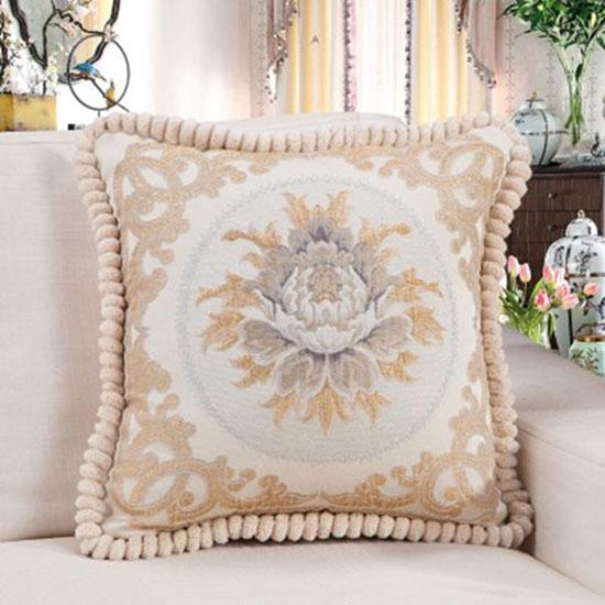 Washable Cushion Covers European-style Printed Sofa Pillowcase Cover for Living Room Car Pillow Cushion Lumbar Support Cover Removable