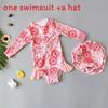 Girls Cartoon Swimsuit With Quickdry Polyester For Water Play And Sun Protection
