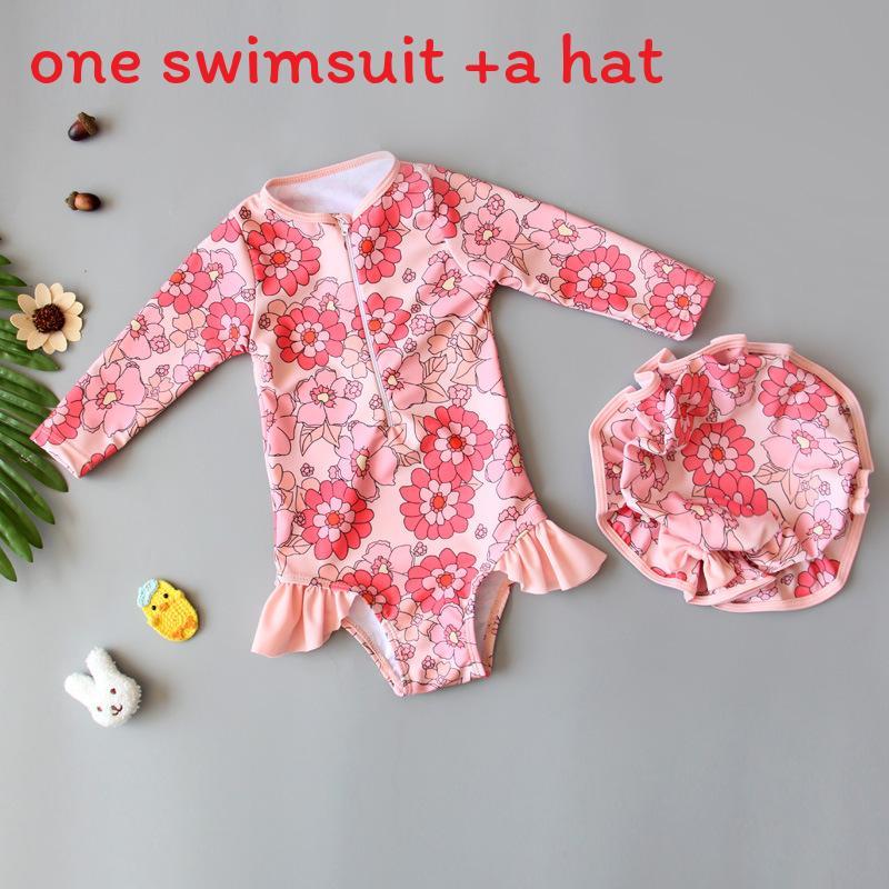 Girls Cartoon Swimsuit With Quickdry Polyester For Water Play And Sun Protection