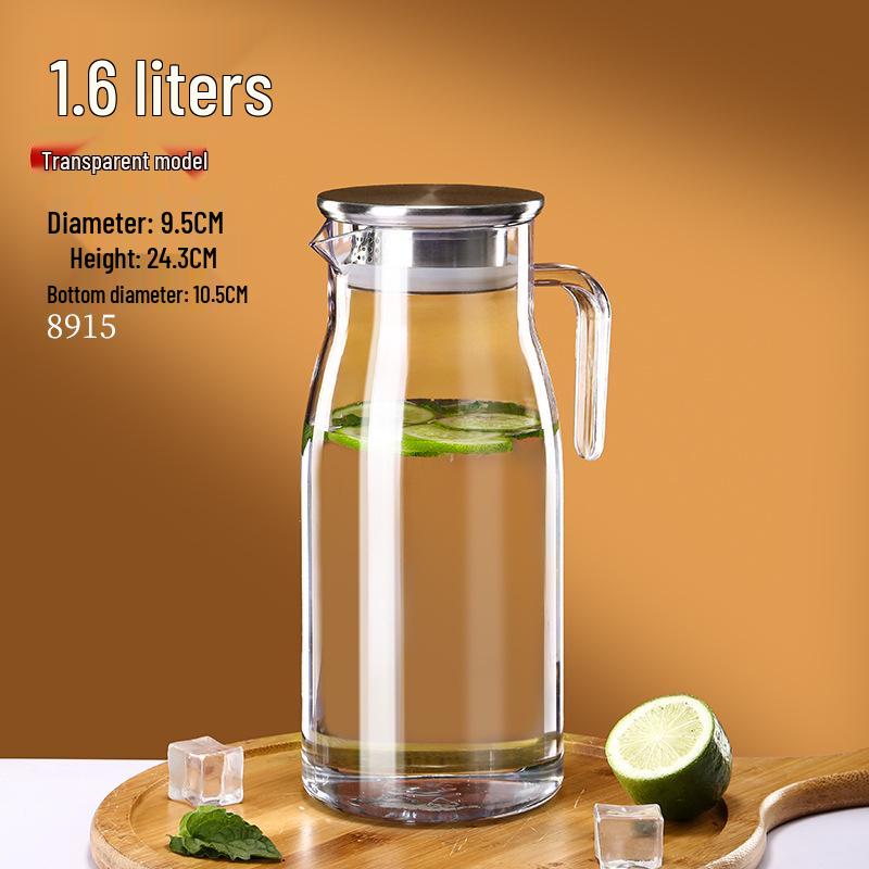 Commercial Cold Water Striped Acrylic Pitcher - Durable and Drop-Proof for Juice, Tea, Water, or Lemonade.