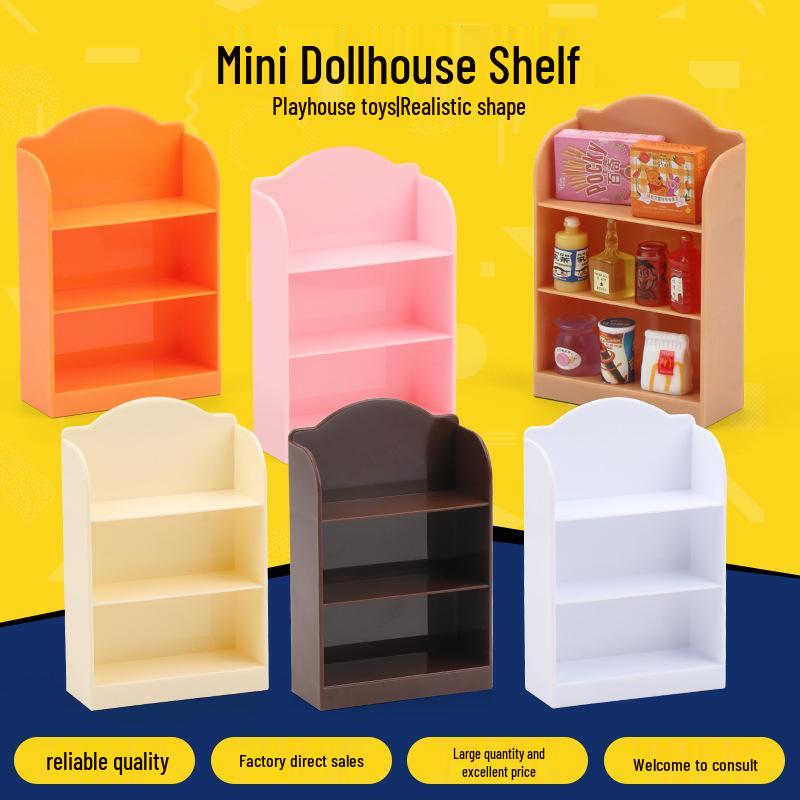 Miniature Dollhouse Supermarket Shelf with Food Toys