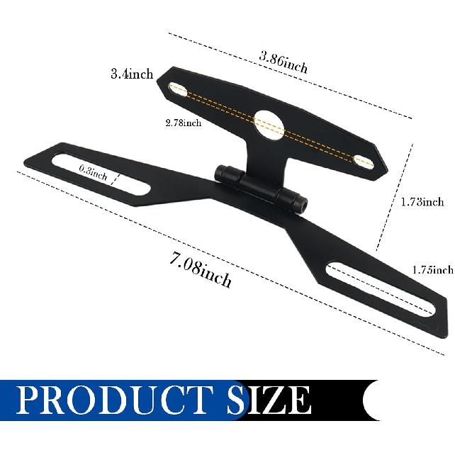 Motorcycle License Plate Bracket,Adjustable Butterfly Motorcycle License Plates Holder for Licenses Plate Tail Light Fixing,Universal Motorcycles