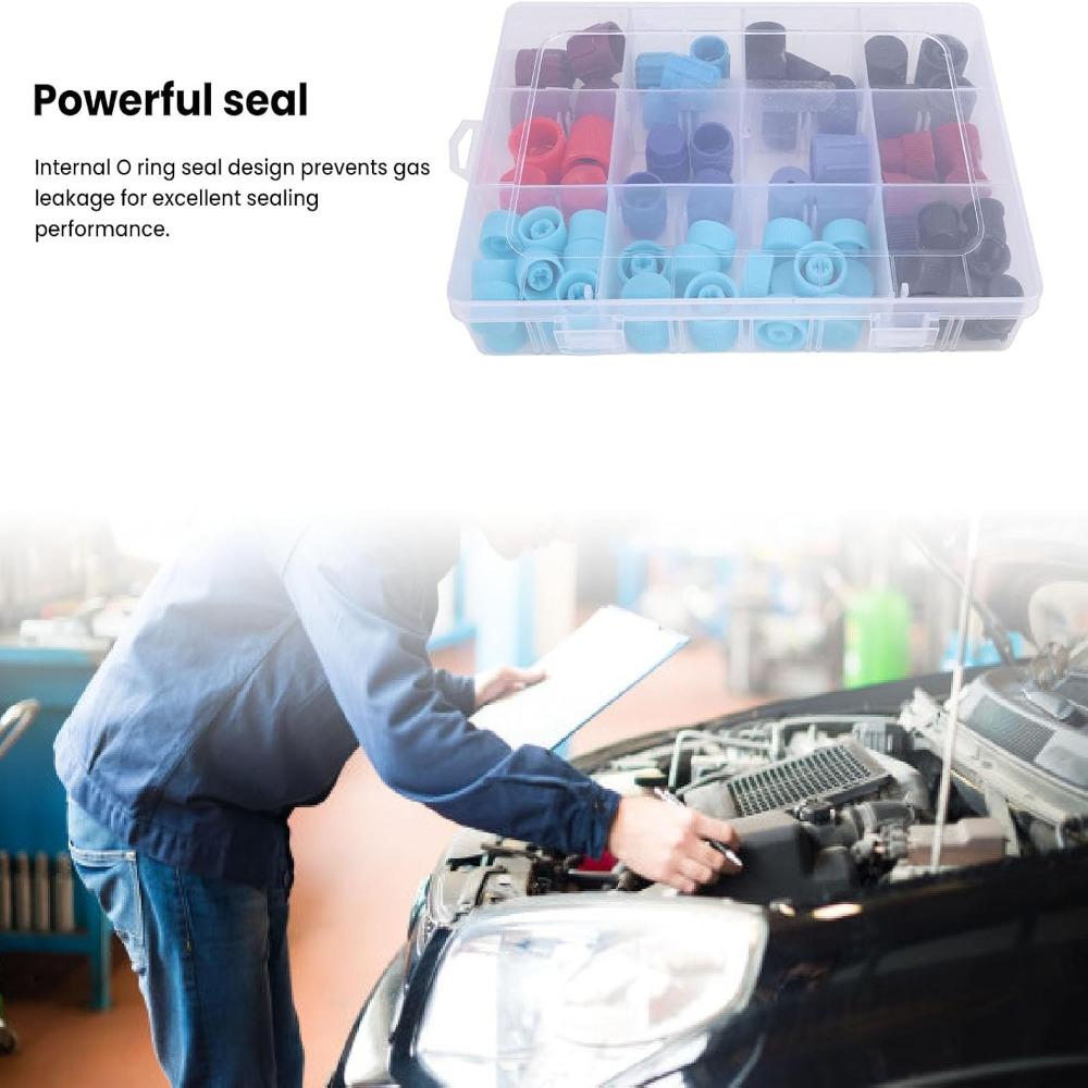 77pcs High Low Side Dust Cap Set Valve Core Port Caps  For R12 R134A System Repair