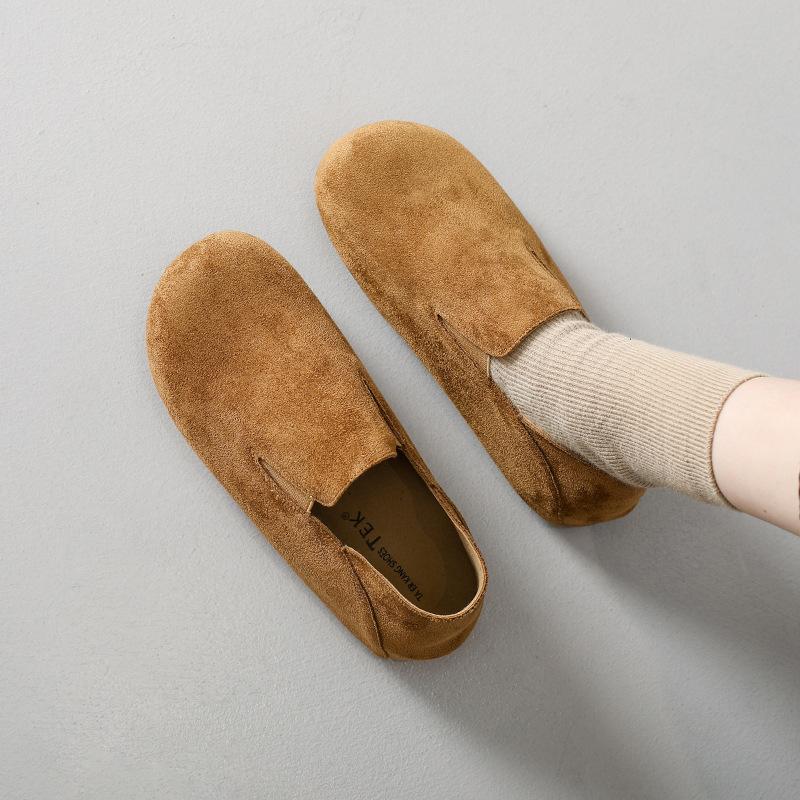 British style low-heeled small leather shoes 2025 autumn one-pedal comfortable loafers imitation leather deep-mouth single shoes women's casual wom