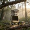 Outdoor Vogelhäuschen Harz Eule Wetterbeständig und Pflanzgefäß Gartendekoration Dekorative Hänge für Hinterhof Dekoration