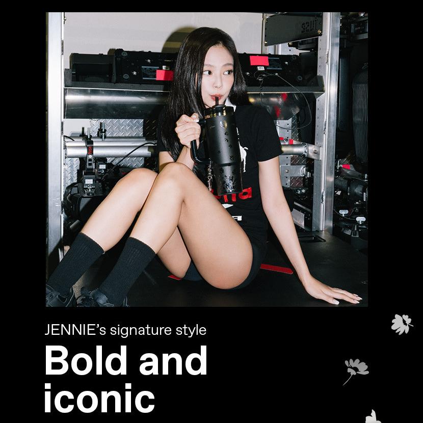 STANLEY 1913 x JENNIE Quencher Luxe Tumbler – Edelstahl Isolierbecher (Mitternachtsrubin, 887 ml), Koreanisch