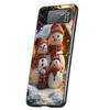 Christmas Snowman Hard PC Phone Case For Samsung Galaxy Z Flip 7 6 5 4 Black Cover For Galaxy Z Flip 3 Foldable Shell Fundas Bag