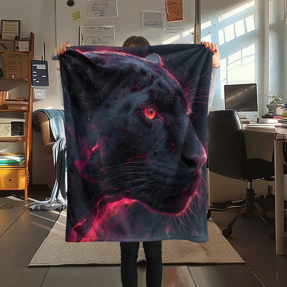 Black Panthers Print Flannel Blanket, High Quality Comfortable for All Seasons, Home Decor, Warmth and Comfort