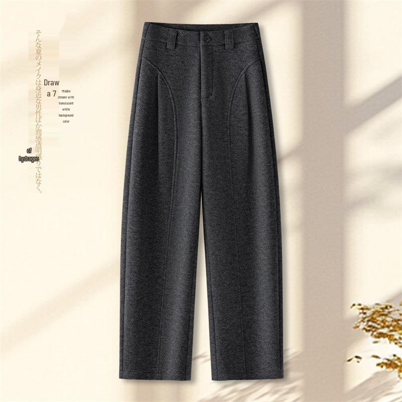 

Petite Gray Women s Cropped Wide-Leg Pants, Autumn/Winter 2025, Loose Fit, Thickened Straight-Leg Design XL /29 [For 115-125 pounds]