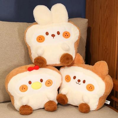 Cute Simulation Food Toast Soft Doll Bread Plush Doll Cartoon Dog Rabbit Duck Cushion Home Decoration Kids Toys Birthday Gift