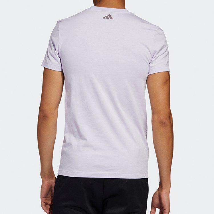 adidas T Shirts Men's Purple Crew Neck Moderate Straight Fit FT2827