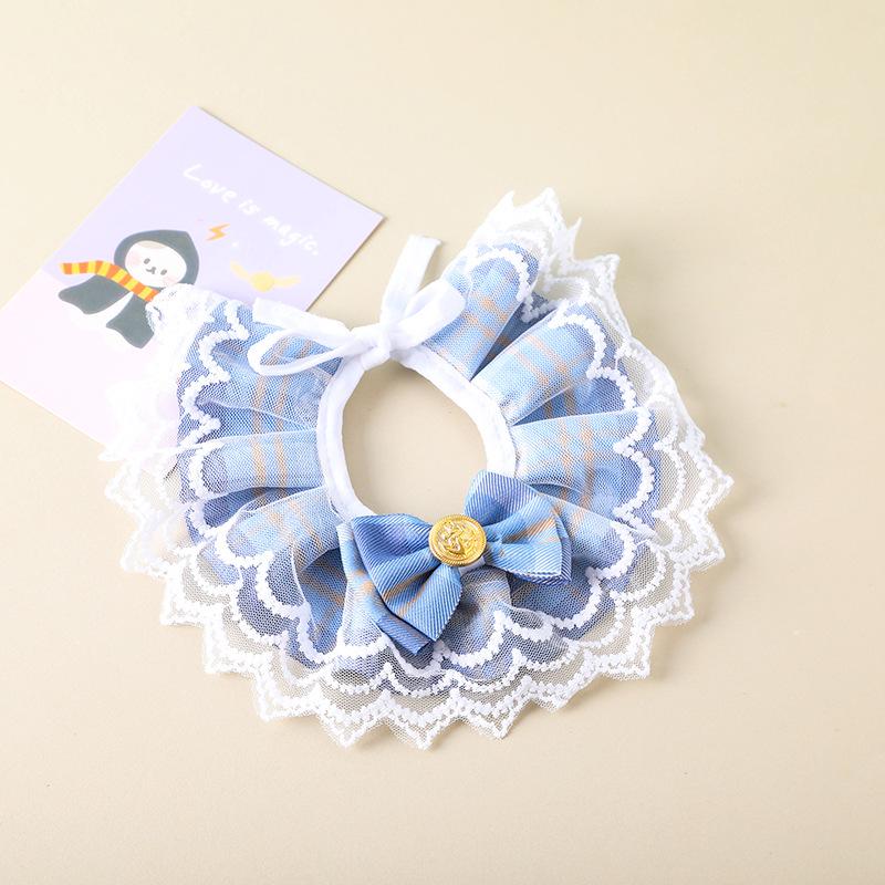 Pet Drool Bib: Lace Edge Cat Collar & Dog Snood in Cute Princess Style