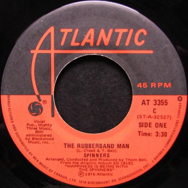 

7inch Record SPINNERS - Rubberband Man AT3355 Atlantic 1976 Canada Soul/Funk Used