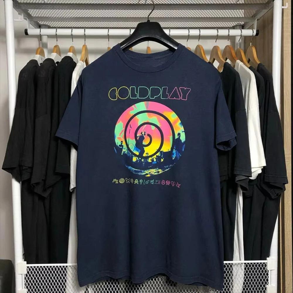 

2025 Cold Play Classic Rock High Street Short Sleeve Vintage Men and Women T-shirts High Quality Luxury Brand Selling Popular S