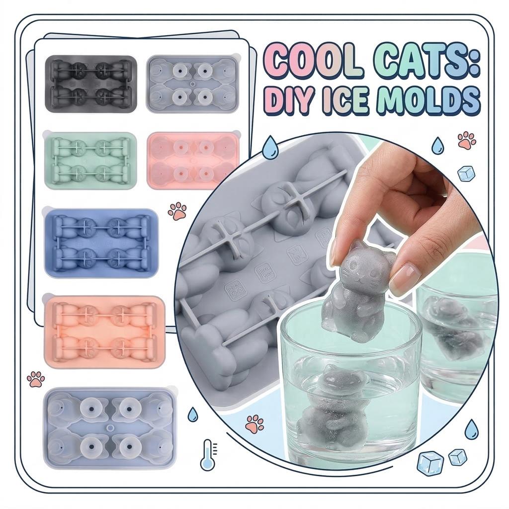 Silicone Tray Animal-Shaped Food-Grade Ice Mold DIY Creative Mold Little Ice Tray