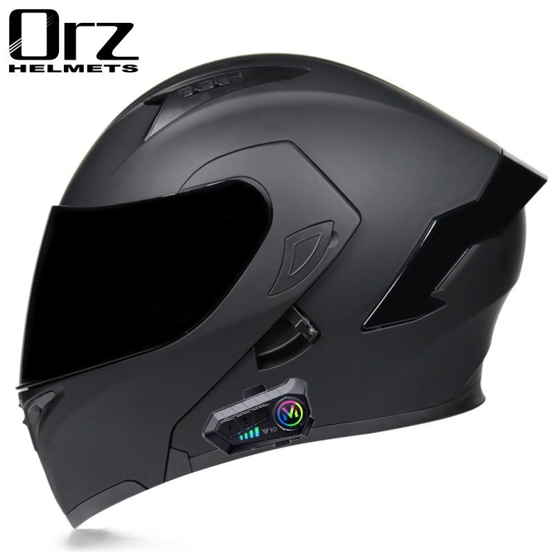 Unisex Full Face Motorcycle Helmet With Bluetooth Headset Scooter Electric Bike Riders All Season Use