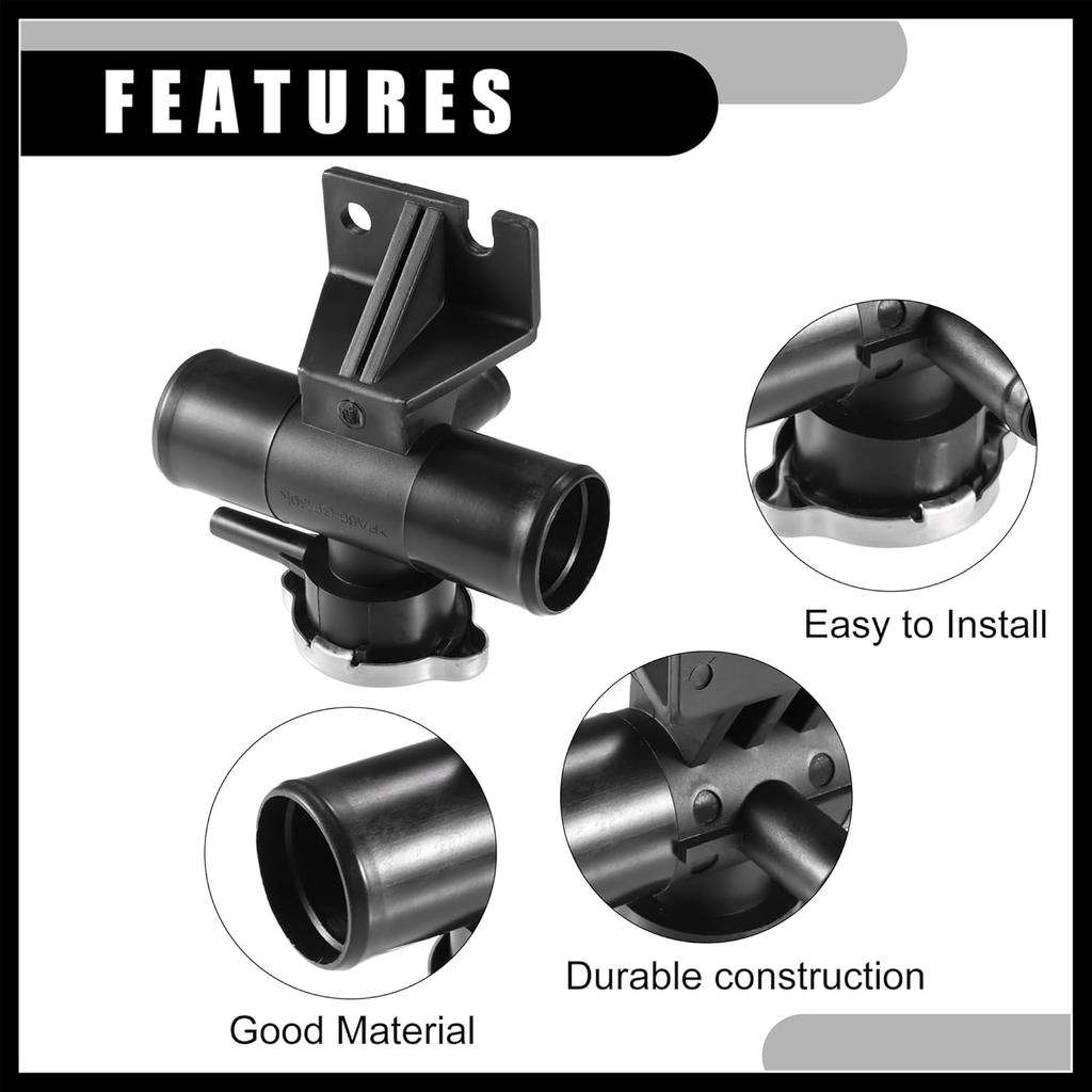 Plnicí hrdlo chladiče s víčkem Sestava č. 1350A015 - Konektor hadice topení interiéru automobilu - pro Mitsubishi Lancer 2008-2017 Plast Černý 1 ks