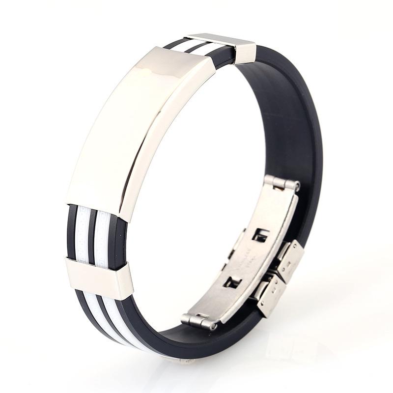 Titanium Steel Personalized Light Plate Great Wall Men'S Silicone Bracelet Trendy Men'S Fashion Stainless Steel Jewelry
