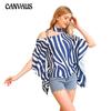 Summer Women's Shirt Loose Bat Print Hanging Neck Temperament Bat Sleeve Shirt