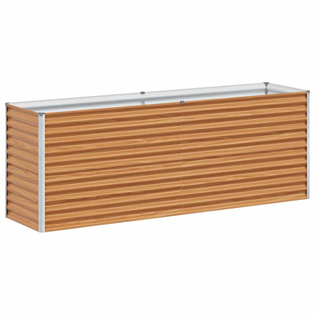 Raised Garden Bed Light Brown 195 x 50 x 68 cm Galvanized Steel