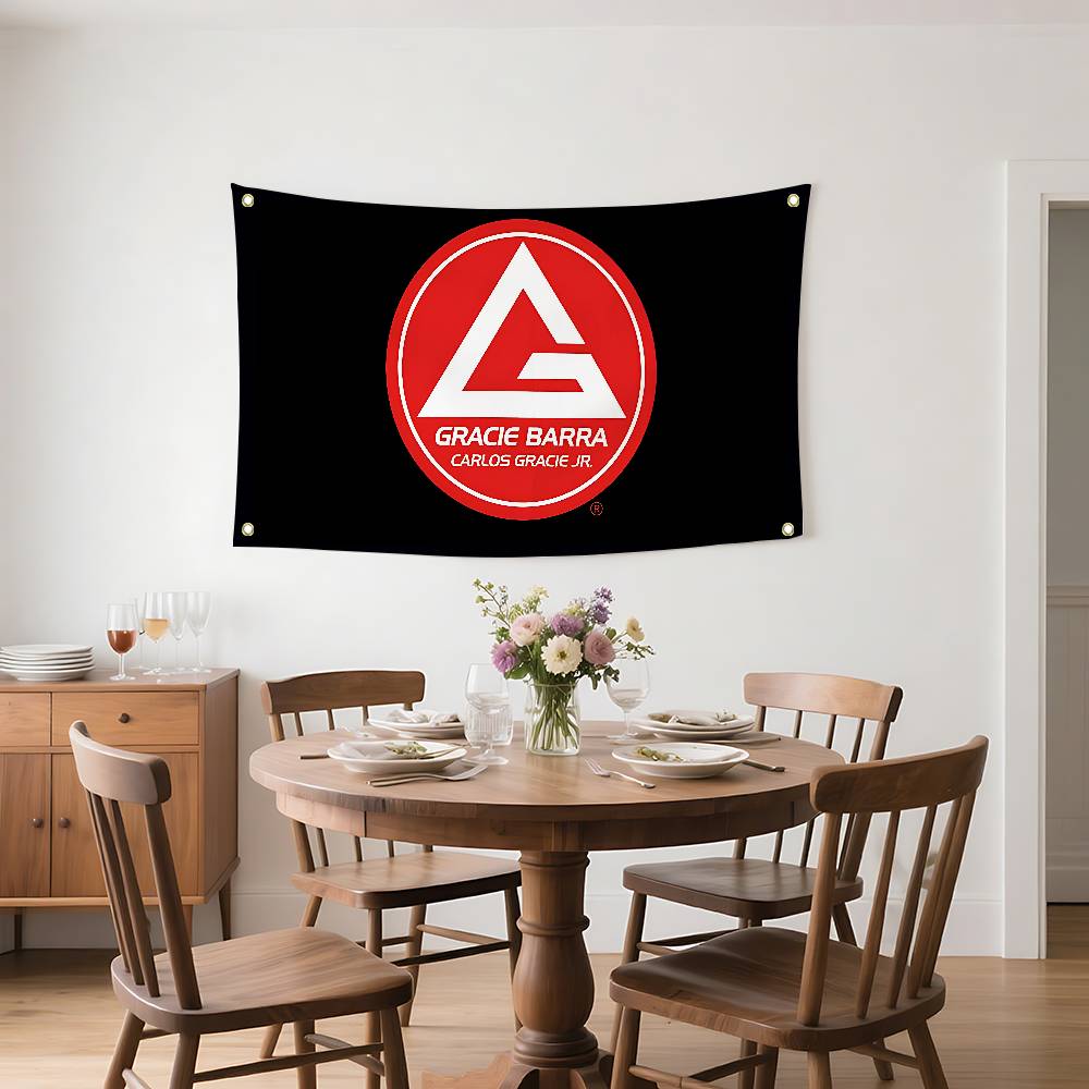 Gracie Barra Carlos GR Brazilian Jiu Jitsu Bandiere Decorazioni per Stanze Decorazioni da Esterno Articoli Personalizzati Bandiere per Camere da Letto Casa Divertente