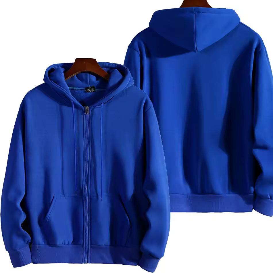 Męska Casualowa Kurtka z Kapturem Luźna Oversize Bluza Rozpinana Bluzy Jednolity Płaszcz Męski Odzież Wierzchnia Chic