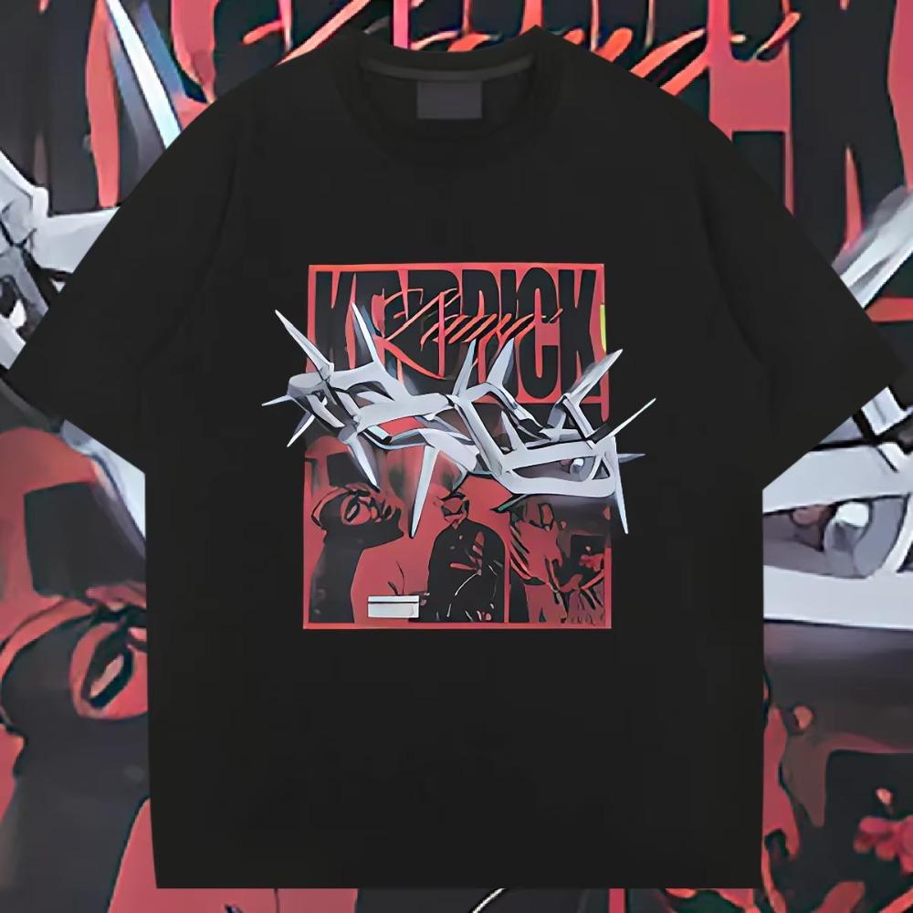 Silver Chain Round Collar Loose Short Sleeve Tops Harajuku Men's Clothes Graphic Hip-Hop Tee Fashion T Shirt Frivolous Tees